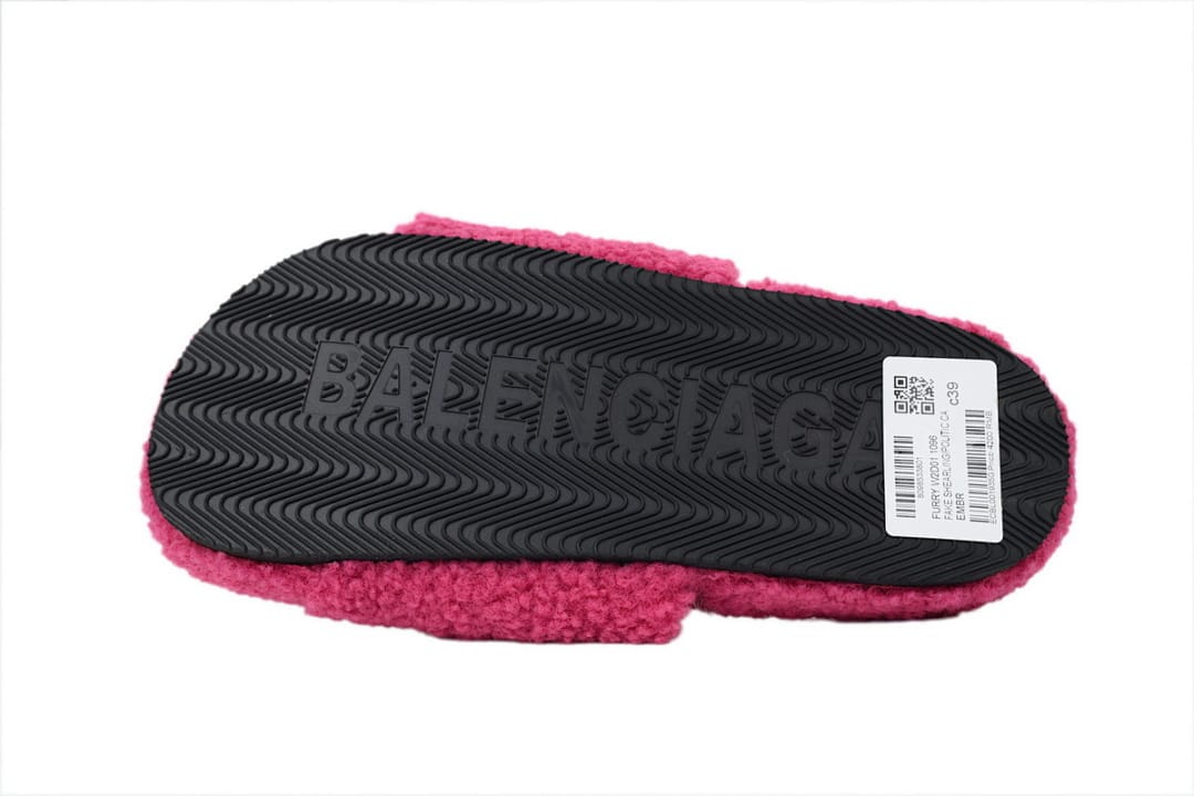 Balenciaga Wool Strap Slippers Bright Red