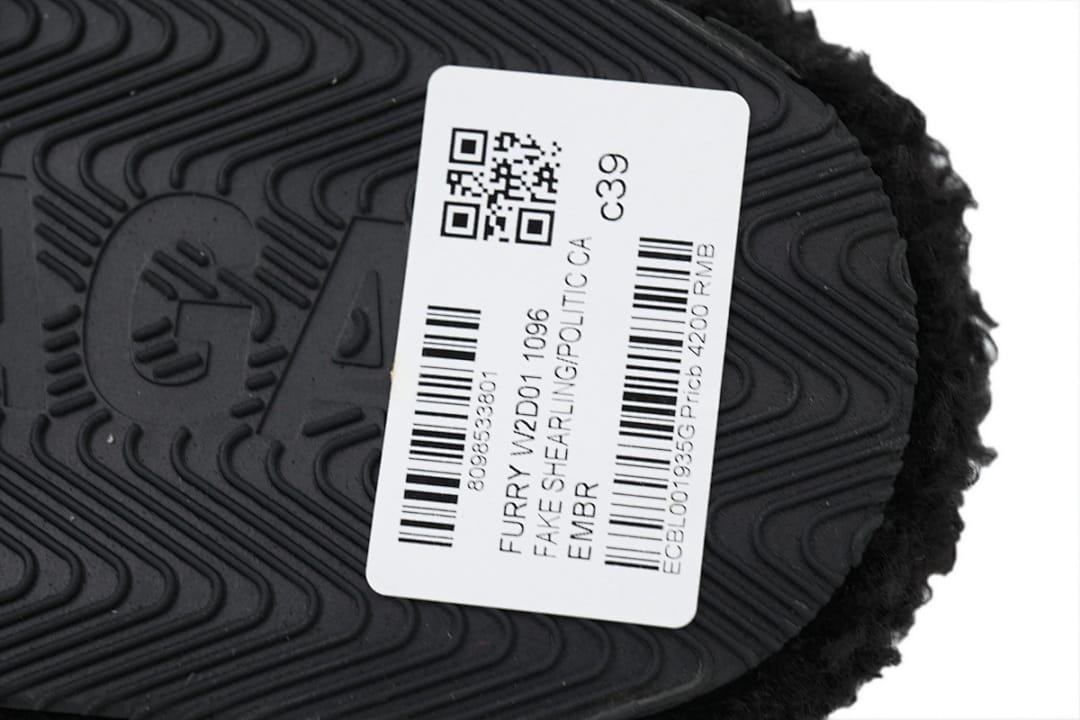 Balenciaga Wool Strap Slippers Black And White Label