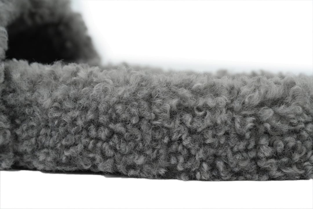 Balenciaga Wool Strap Slippers Bright Grey