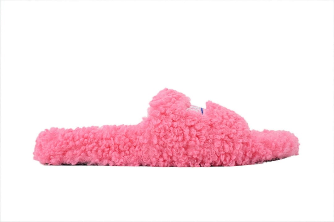 Balenciaga Wool Strap Slippers Pink