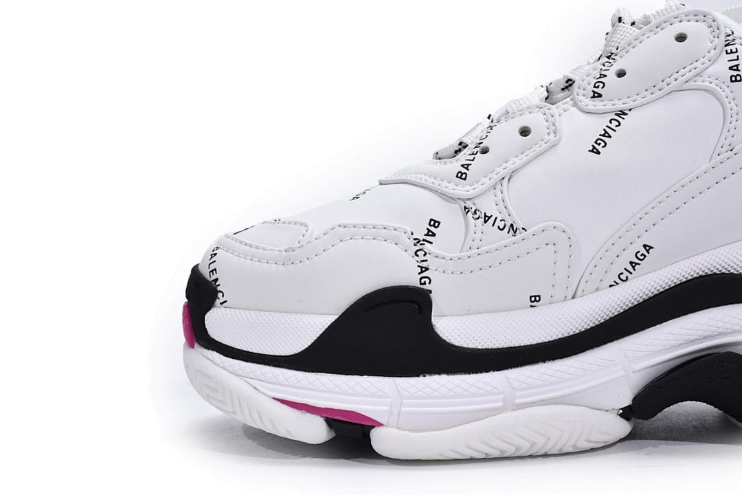 Balenciaga Triple S Letter White Rose Red