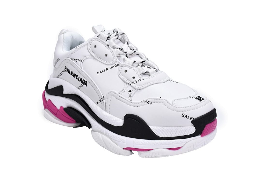 Balenciaga Triple S Letter White Rose Red