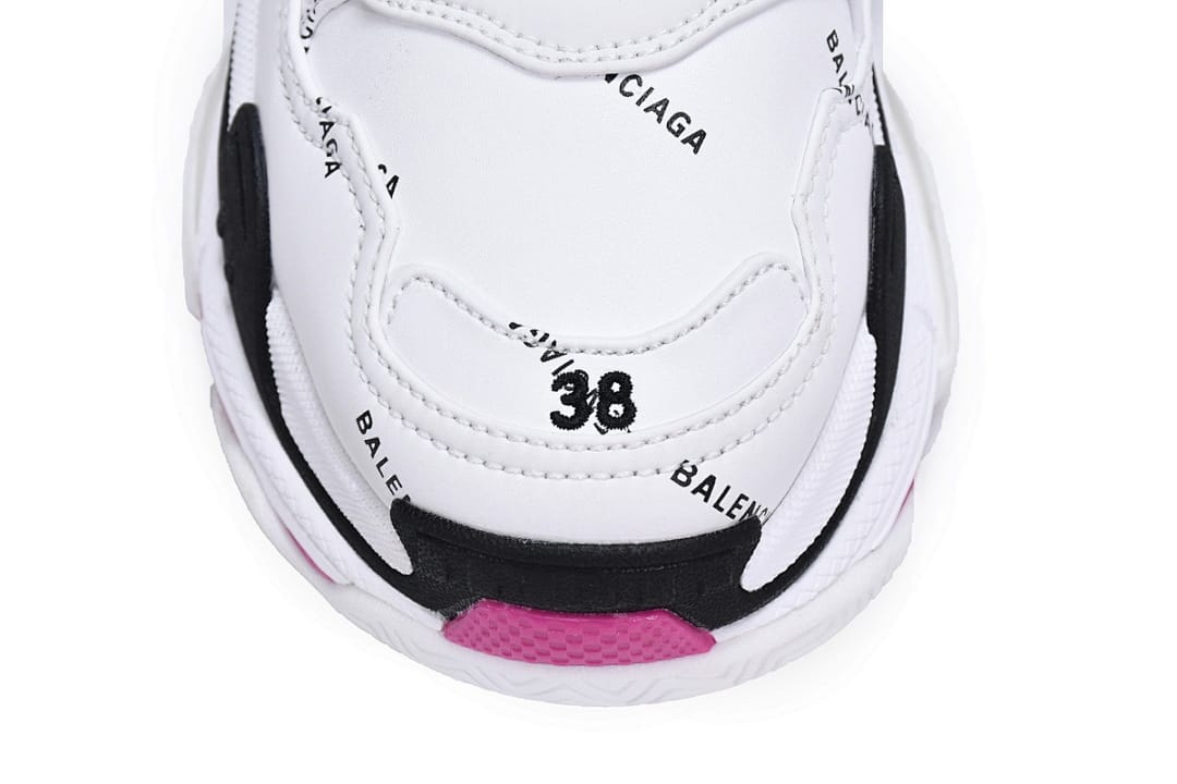 Balenciaga Triple S Letter White Rose Red