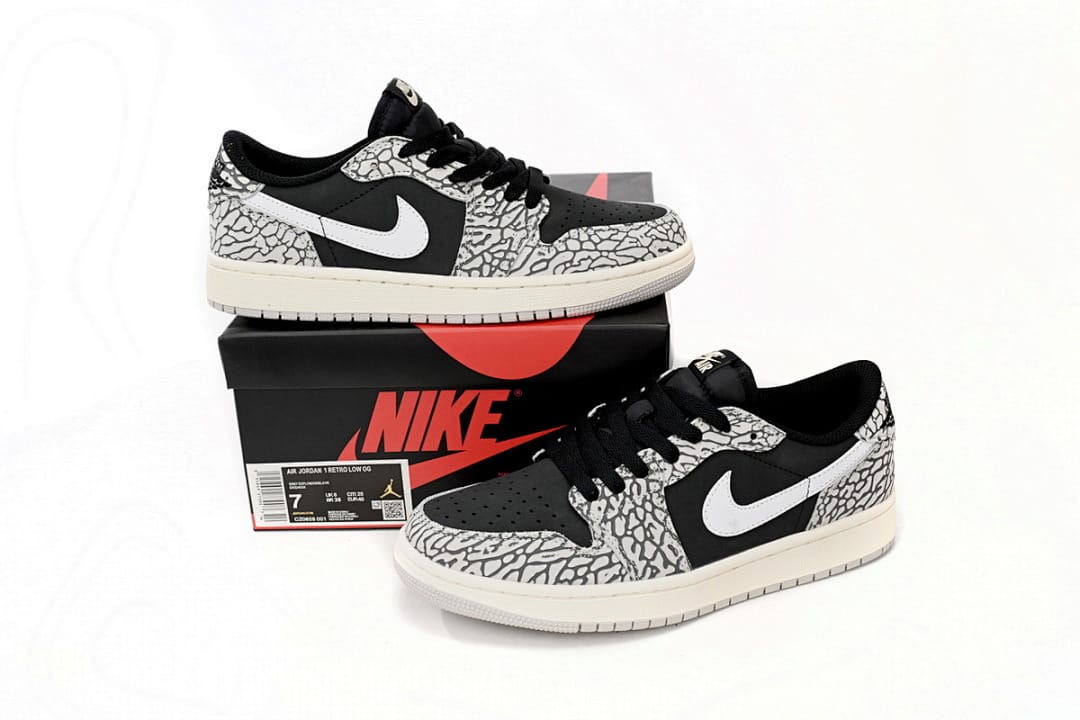 Air Jordan 1 Low Black Gray Burst