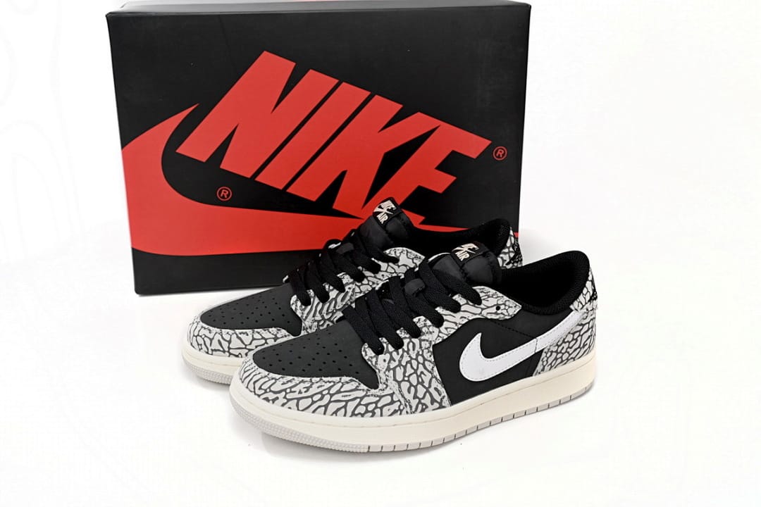 Air Jordan 1 Low Black Gray Burst