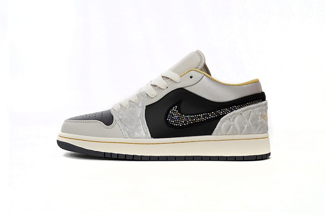 Air Jordan 1 Low Silk Black Grey Silk