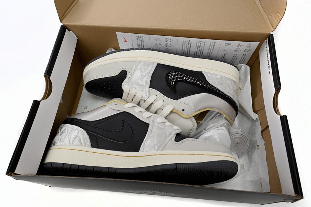 Air Jordan 1 Low Silk Black Grey Silk