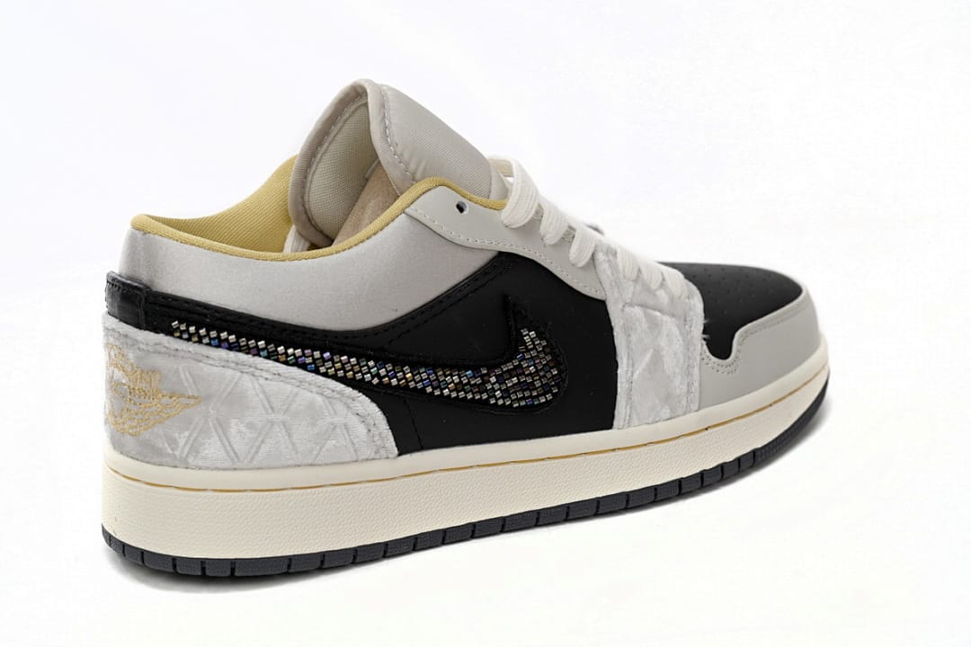 Air Jordan 1 Low Silk Black Grey Silk