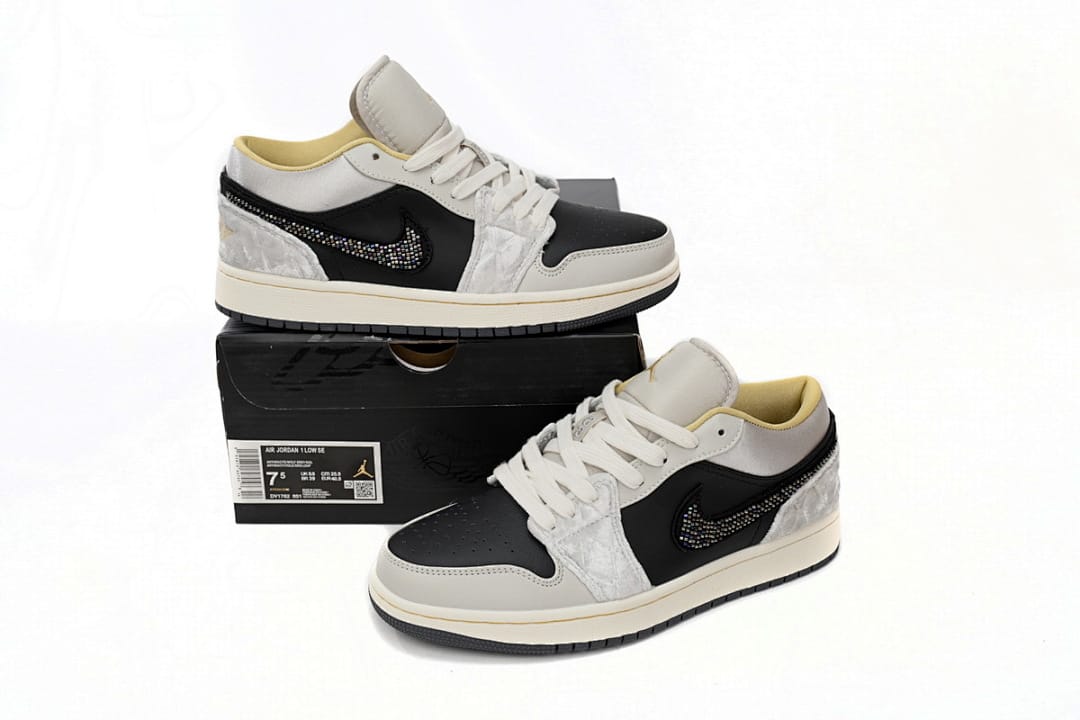 Air Jordan 1 Low Silk Black Grey Silk
