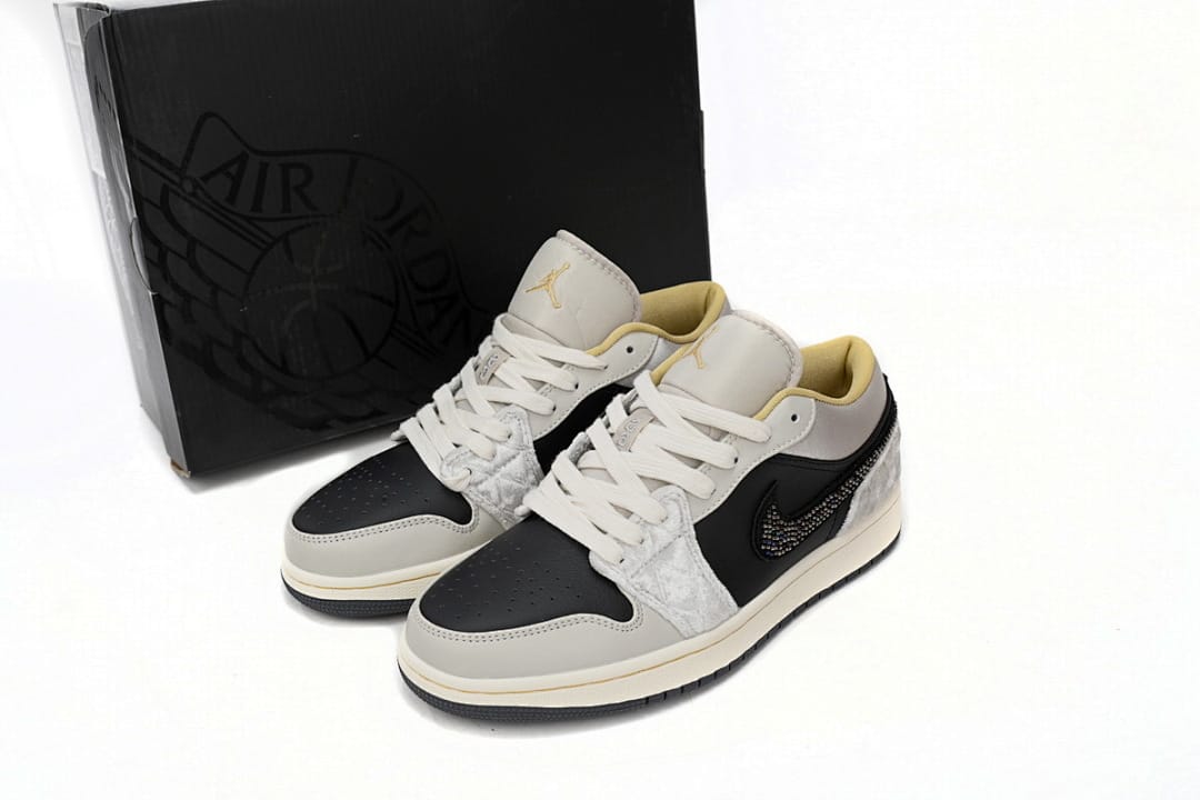 Air Jordan 1 Low Silk Black Grey Silk