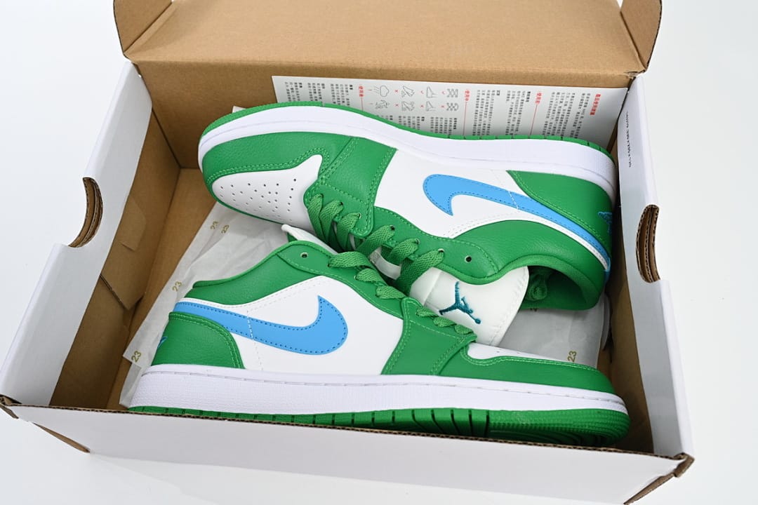 Air Jordan 1 Low White Green Blue
