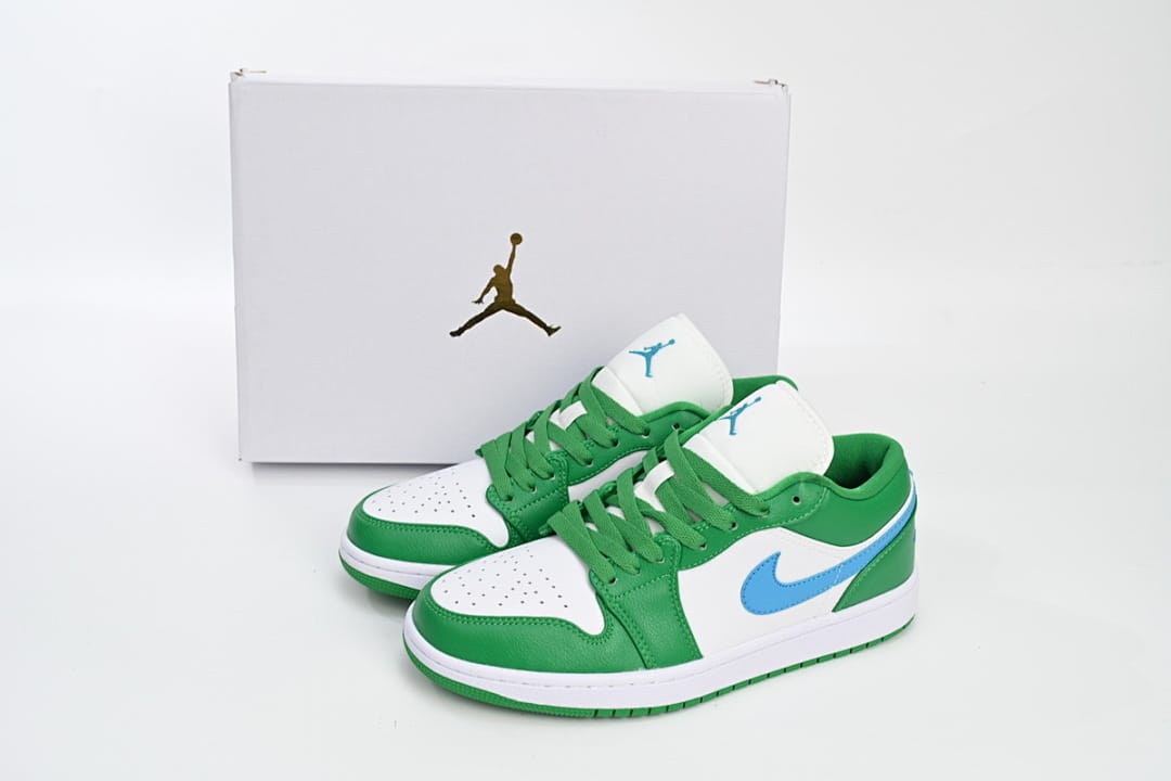 Air Jordan 1 Low White Green Blue