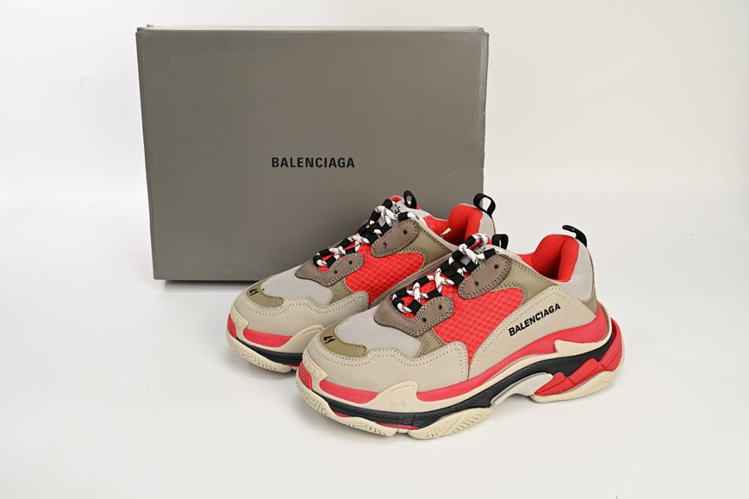 Balenciaga Triple S Red White Dark Grey