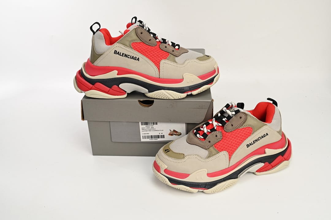 Balenciaga Triple S Red White Dark Grey