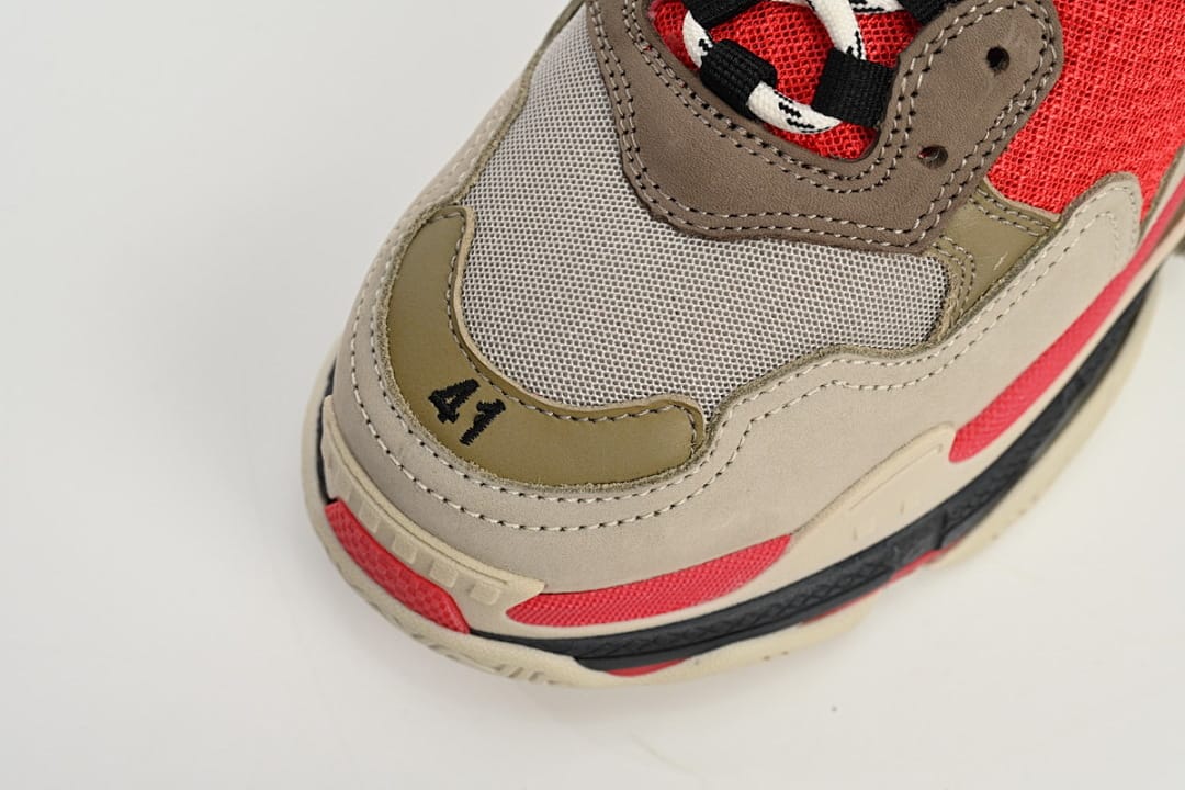 Balenciaga Triple S Red White Dark Grey