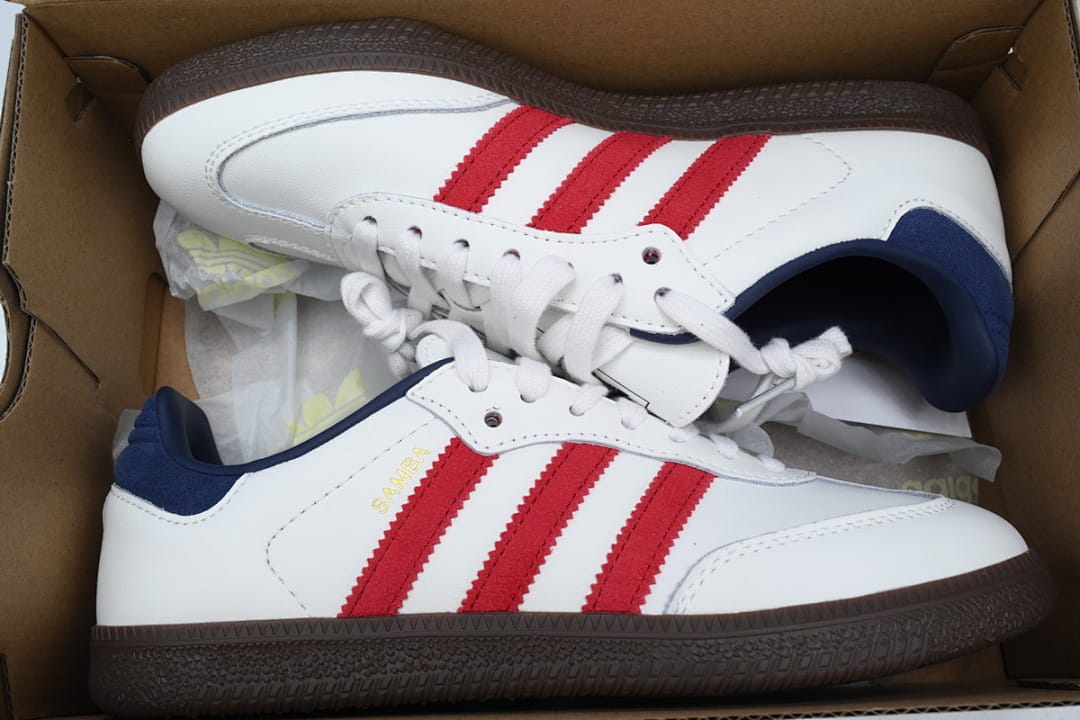 Adidas Samba OG White Victory Red Indigo