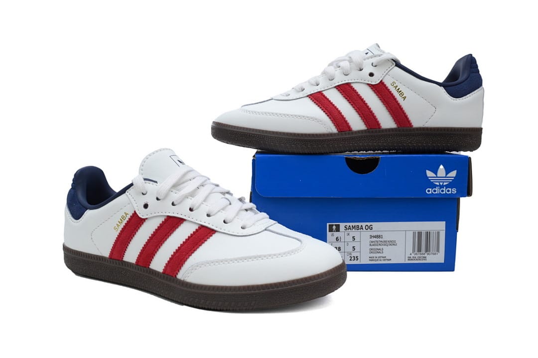 Adidas Samba OG White Victory Red Indigo
