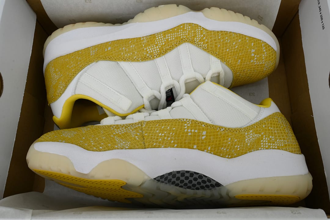 Air Jordan 11 Retro Low x OFF White Low WMNS “Yellow Snakeskin