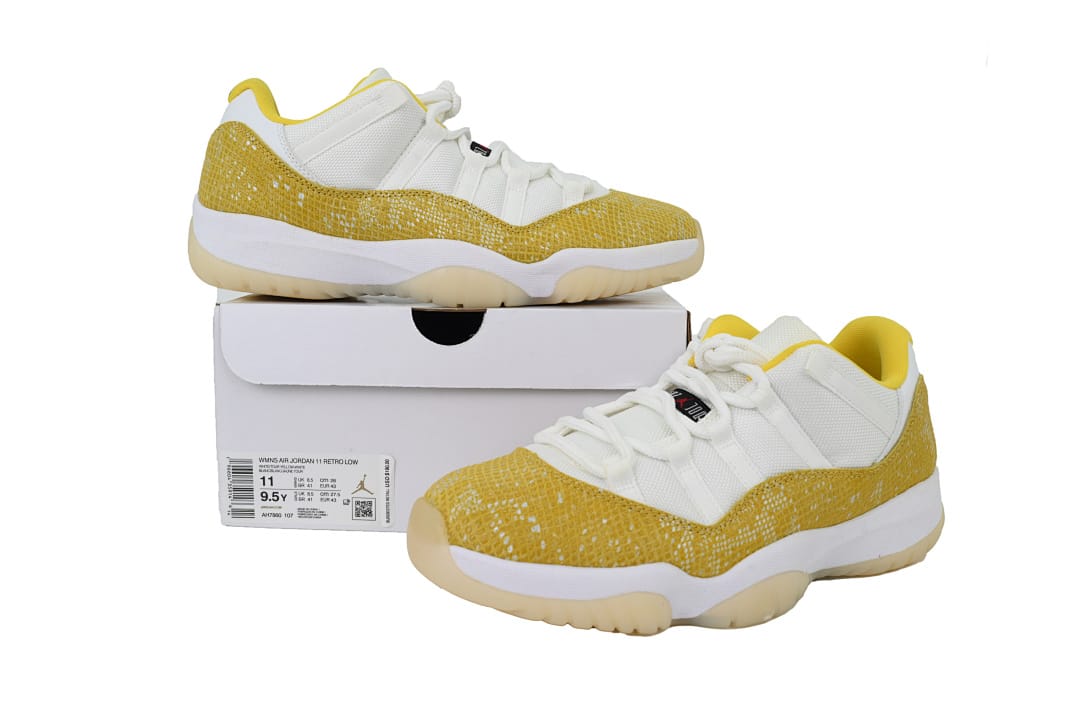 Air Jordan 11 Retro Low x OFF White Low WMNS “Yellow Snakeskin