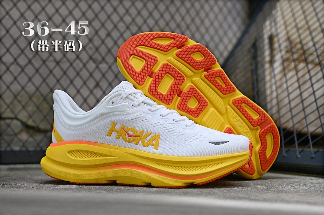 HOKA Bondi 9 'White Yellow'