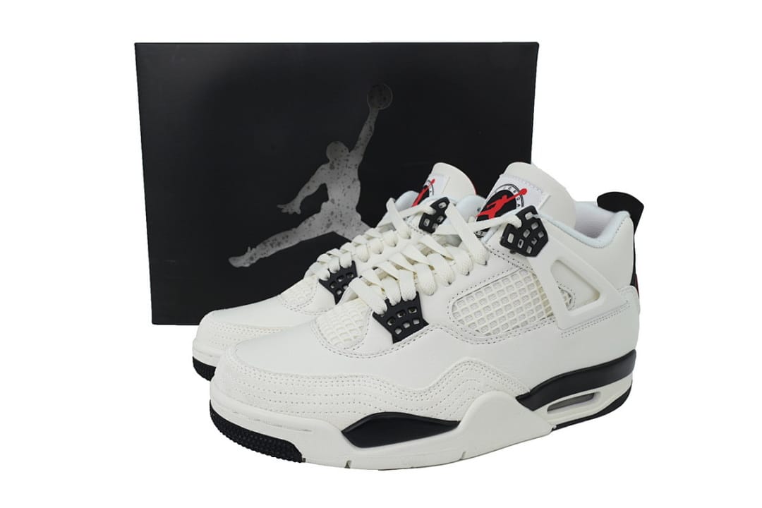 Air Jordan 4 Retro White Black And Red (Colorway 2)