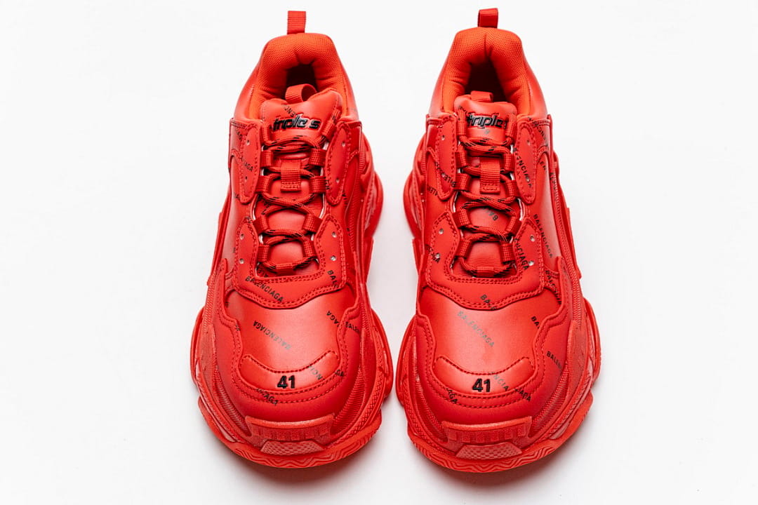 Balenciaga Triple S Letter Bright Red