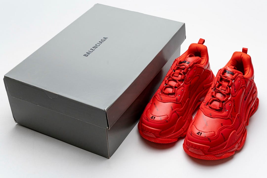 Balenciaga Triple S Letter Bright Red